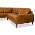 thumbnail image 3 of Allora Mid-Century L-Shaped Genuine Leather Left-Facing Sectional in Tan, 3 of 5