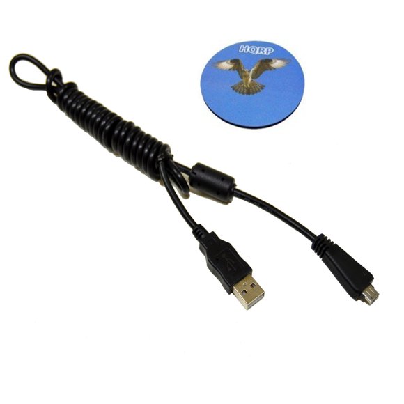 HQRP USB Data Cable Cord for Sony Cyber-Shot DSC-TX10, DSC-TX20, DSC-TX5, DSC-TX55, DSC-TX66, DSC-TX100, DSC-TX100V Digital Camera + HQRP Coaster