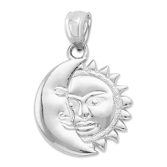 925 Sterling Silver Sun and Moon Pendant - Celestial Jewelry Gifts for Her