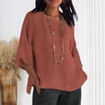 thumbnail image 2 of Women's Casual T-Shirts 3/4 Sleeve Color Block Cute Tops Comfy Blouses, 2 of 5