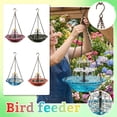 thumbnail image 2 of Solar Cascade 3-Tier Glass Bird Bath Bowl, Hanging Outdoor Water Fountain with Solar Pump for Garden, Patio & Backyard (Purple), 2 of 9