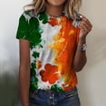 thumbnail image 2 of QIPOPIQ T-Shirts à Manches Courtes pour Femmes Col Rond T-Shirts de la Saint-Patrick Hauts T-Shirt Shamrock T-Shirt Vert Tunique T-Shirts de la Saint-Patrick Imprimés T-Shirts de Vacances Col Rond pour Dames T-Shirts Graphiques Offres, 2 of 4