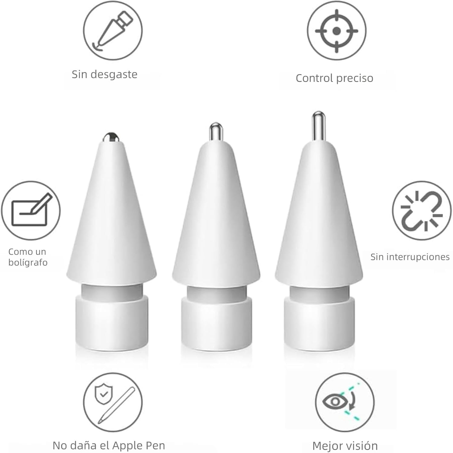 6 Pack Replacement Stylus Tips, Wear-Resistant Metal Nibs Compatible with Touchscreen Pens and Tablets