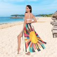 thumbnail image 6 of FORMRS Womens Beach Sarong Semi-Sheer Bikini Wrap Skirt Swimsuit Cover-ups, Geometric Sun, 6 of 7