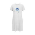 thumbnail image 5 of Wancir Women's Soft Floral Print Lounge Dress, Plus Size Short Round Neck Nightdress, 5 of 5