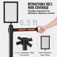 thumbnail image 2 of KFFKFF Queue Management Posts, Set of 6 Crowd Management Barriers, Carbon Steel with Baked Paint Finish, Stanchion Post Featuring Sign Holder & Trio of 6.5FT Extendable Straps, Line Separator, 2 of 9