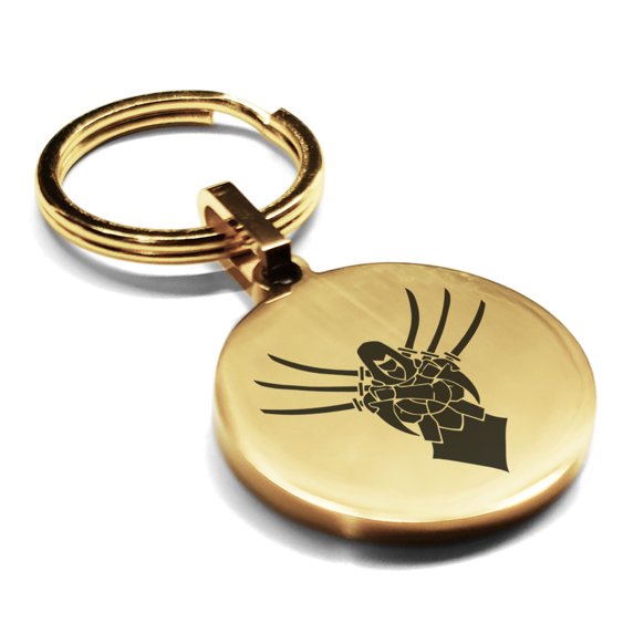 Stainless Steel Assassin Fantasy Class Round Medallion Keychain Circle Ring