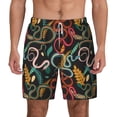 thumbnail image 2 of Picia Snake And Flower pattern Mens Swim Trunks with Compression Liner Stretch Beach Shorts Quick Dry with Zipper Pockets No-Chafing Board Shorts-3X-Large, 2 of 9