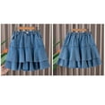 thumbnail image 6 of THDHVS Girls Jean Skirt,Girl's Double-layered Ruffles High Waist A Line Skirt Casual Regular Fits Short Denim Skirts,Skorts for Girls, 6 of 9