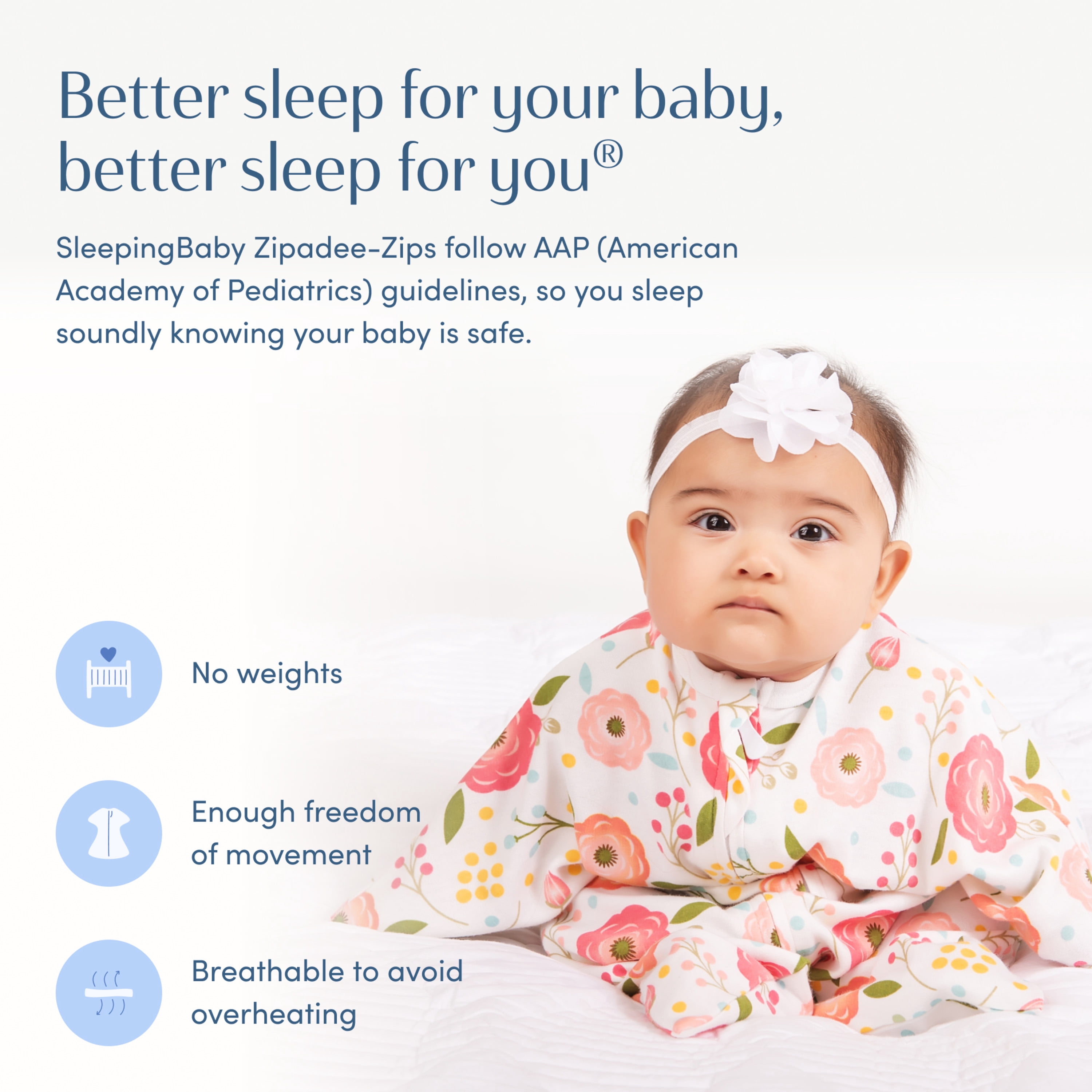 SleepingBaby Zipadee-Zip Transition Swaddle for Self-Soothing & Better Sleep, Pink Poppy, X Small (3-6 Months)