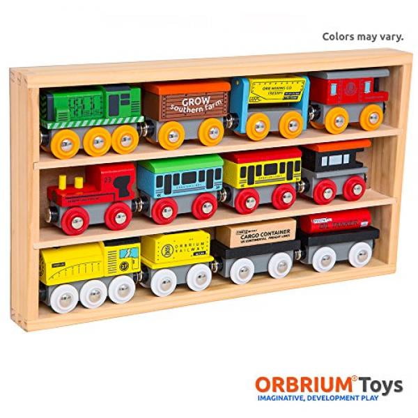 Orbrium Toys 12 Pcs Wooden Engines & Train Cars Collection Walmart