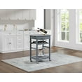 thumbnail image 2 of Mobile Rolling Kitchen Island with Marble Top, Drawer & Storage Basket, 2 of 5