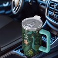 thumbnail image 4 of 1pc Peacock Blue 40oz Tumbler with Straw & Handle - Insulated Stainless Steel Cup | Holiday Gift for Man Women (Christmas, Valentine's, Birthday), 4 of 5