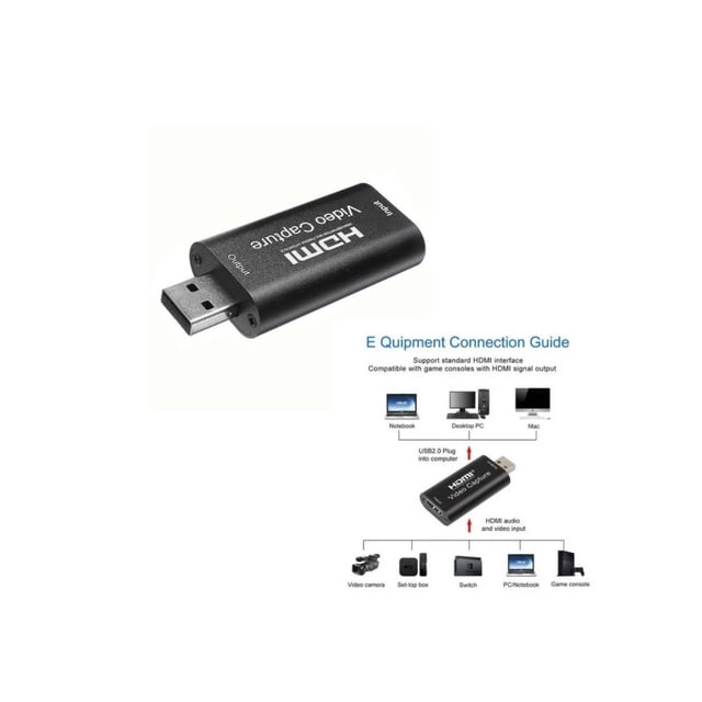 Captura de vídeo: HDMI, USB, 1080p y 4K, compatible con OBS, VLC, Amcap