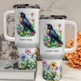 thumbnail image 3 of Red-winged Blackbird Lover Personalized Tumbler 40oz – Custom Stainless Travel Mug with Straw and Handle – Cute Animal Gift for Women Girls Birthday Christmas, 3 of 6