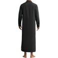 thumbnail image 3 of INSPIRE CHIC Nightshirt for Men's Long Sleeves Collared Neck Full Length Sleep Shirt Nightwear S Black, 3 of 6
