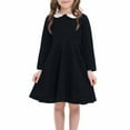 thumbnail image 2 of JUSLIO Dresses for Girls Cotton Casual Solid Long Sleeve Girls Dress Round Neck Winter Holiday Party Dresses, 2 of 4