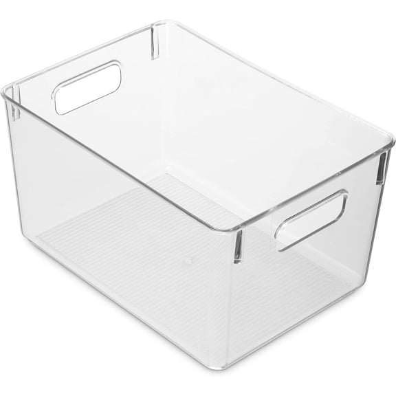 Plastic Kitchen Organization Pantry Storage Bins - Fridge Organizer Household Food Baskets for Countertops, Cabinets, Refrigerator, Freezer, Bedrooms, Bathrooms