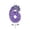 #002-Purple-Number 6, variant on YiJuHui Number Birthday Candles 0-9 Set, Purple Glitter Cake Topper Candles for Party Decor, Wax Candles with Sparkle for Milestone Celebrations