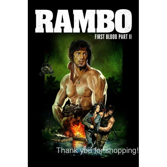 Rambo First Blood Part 2 Movie Poster 11x17 11"x17"#M01 Artistic
