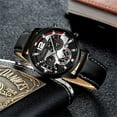 thumbnail image 2 of Fsqjgq Watches for Men Waterproof Stainless Steel Leather Strap Calendar Digital Analog Watch Bussiness Dress Wristwatch F, 2 of 9