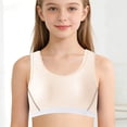 thumbnail image 2 of Girls Sports Bras Soft Relaxed Fit Solid Color Bra with Fixed Padding Girls Elastic Underwear Beige Size 17-18 Years, 2 of 4