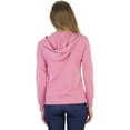 thumbnail image 2 of ToBeInStyle Women's Thin Fabric Long Sleeve Kangaroo Pocket Zip Up Hoodie - Mauve - Medium, 2 of 7