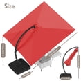 thumbnail image 2 of LAZZO 11ft Outdoor Patio Umbrella with Base and Light, All-Aluminum Offset Cantilever Umbrella for Pool & Backyard, Red, 2 of 10