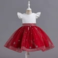 thumbnail image 5 of YWDJ Children Baby Girls Middle-aged Childrens Sleeveless Embroidery Mesh Dress Gauze Dress Princess Dress Red 7-8T, 5 of 9