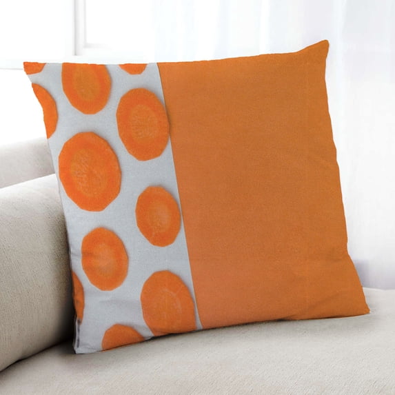 Ahgly Company Foods Carrot Indoor Throw Pillow, 18 inch by 18 inch