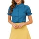 thumbnail image 1 of INSPIRAR CHIC Blusas de Algodón con Cuello Peter Pan y Botones Vintage para Mujeres Chic Teal L, 1 of 7