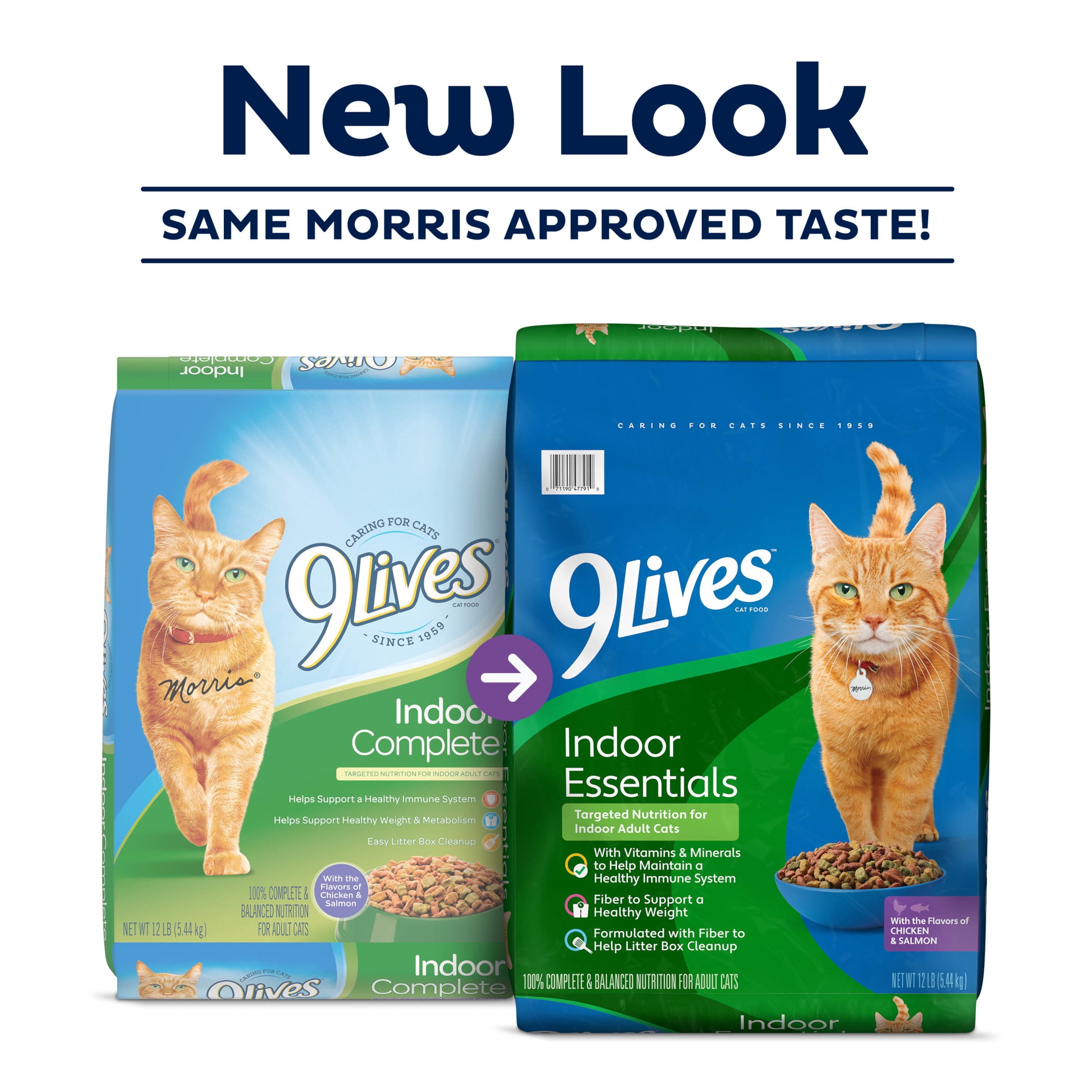 (4 pack) 9Lives Indoor Essentials Dry Cat Food for Adult Cats with Chicken & Salmon Flavors, 3.15 lb. Bag