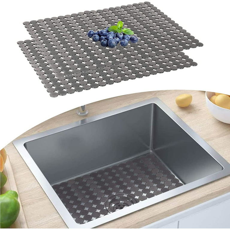 Qulable 2Pack Kitchen Sink Mat for Stainless Steel/Ceramic Sinks, PVC  Eco-friendly Protectors for Bottom of Kitchen Sink, Adjustable, Fast  Draining