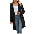 thumbnail image 3 of BiZtdJrK Women's Cardigan Sweater Cable Knit Long Sleeve Open Front Sweaters Fashion Travel Vacation Cardigans with Pockets Black M, 3 of 10