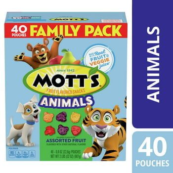 Mott's Fruit Flavored Snacks, Animals Assorted Fruit, Gluten Free, 40 ct