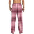 thumbnail image 5 of KyCheLot Men's Sleepwear Pants Plaid Drawstring Elastic Waist Loose Straight Leg Casual Pajamas Trousers with Pockets, 5 of 6