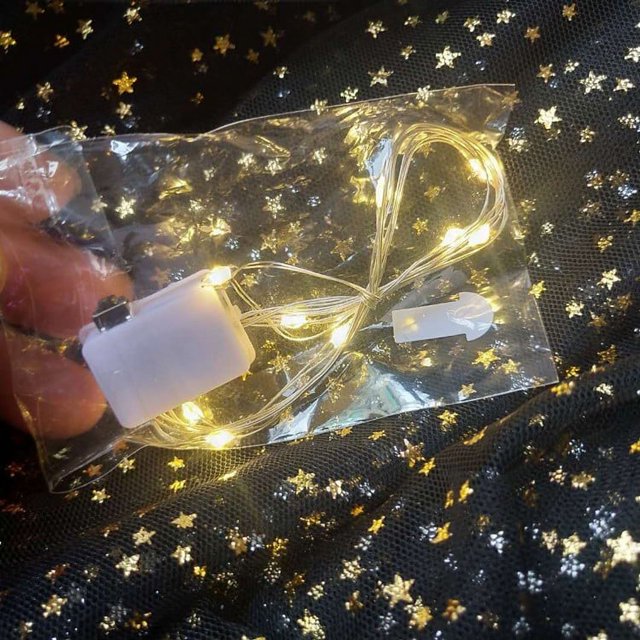 Lámpara de alambre de cobre Cadena de luces LED Cadena de luces LED Luz intermitente de tres funciones Luz decorativa para pastel Caja cuadrada pequeña