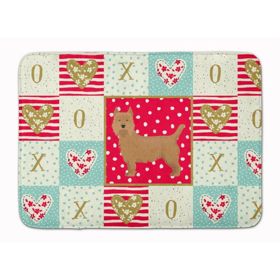 Australian Terrier Love Machine Washable Memory Foam Mat Red