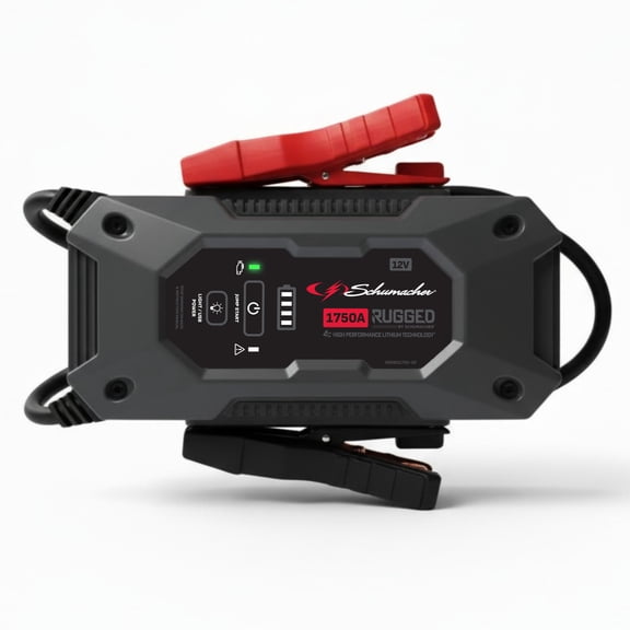 Schumacher Electric Rugged 1750A Lithium Car Battery Jump Starter and Power pack/Jump Box, USB Charging, 12V Sport, Auto, and Marine Batteries, SL1669