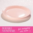 thumbnail image 4 of Paris Hilton London Collection 10.5-inch Stoneware Ceramic Dinner Plate, Microwave Safe, Blush Pink with Embossed Bow Detailing, 4 of 9