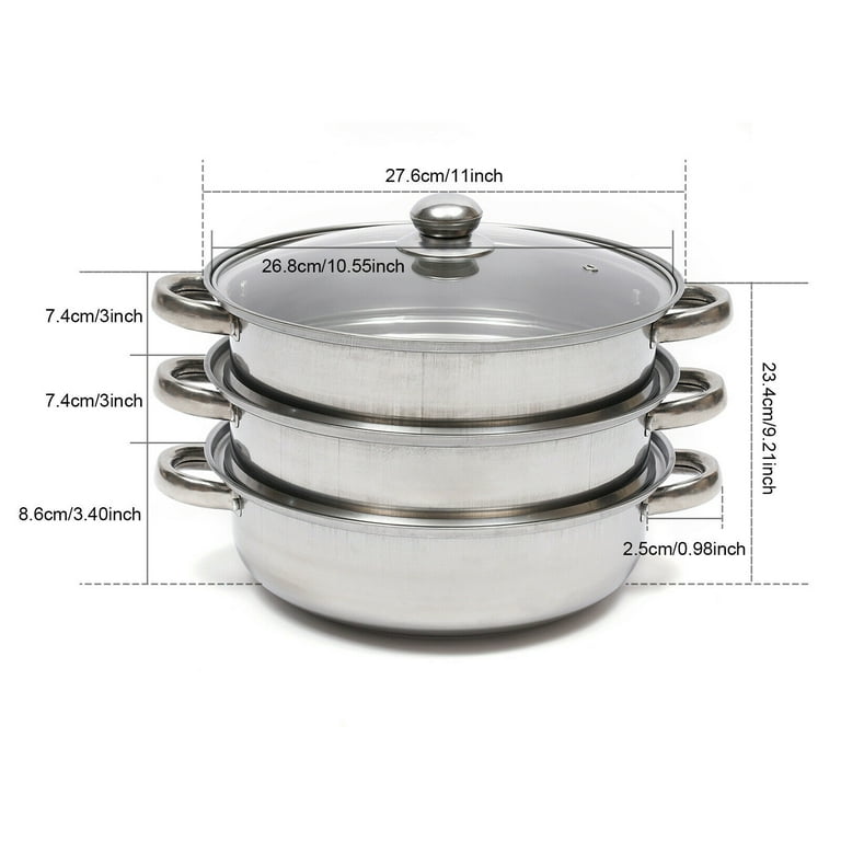 Hot Sale Stainless Steel 18/10 Induction 28cm Steamer Pot Cookware