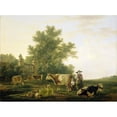 thumbnail image 2 of Jacob van Strij 14x11 Gold Ornate Wood Frame and Double Matted Museum Art Print Titled - Milking Time (1800 - 1815), 2 of 4