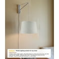 thumbnail image 3 of MAST Plug-In Wall Mount Pendant, 2 Light White Cord/Arm with Diffuser, Textured Oatmeal Shade 14x16x10, 3 of 7