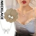 thumbnail image 3 of UOYOTT Bow Pendant Necklace Fashion Rhinestone Crystal Silver Pendant Jewelry Lot N7, 3 of 5