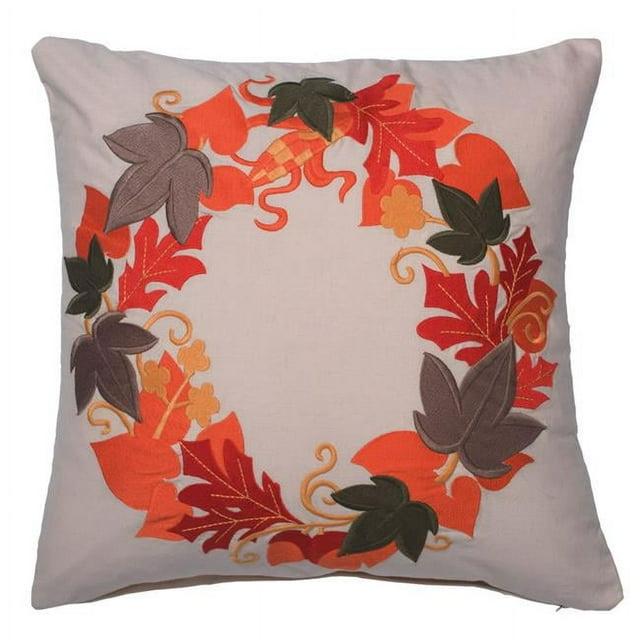 Vickerman QTX17671 Coussin de Couronne de Récolte 18 x 18 Po. - Écru