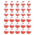 thumbnail image 1 of 1/1.5 Inch Fishing Bobbers, Plastic Push Button Round Fishing Float, Red and White 30 Pack, 1 of 7
