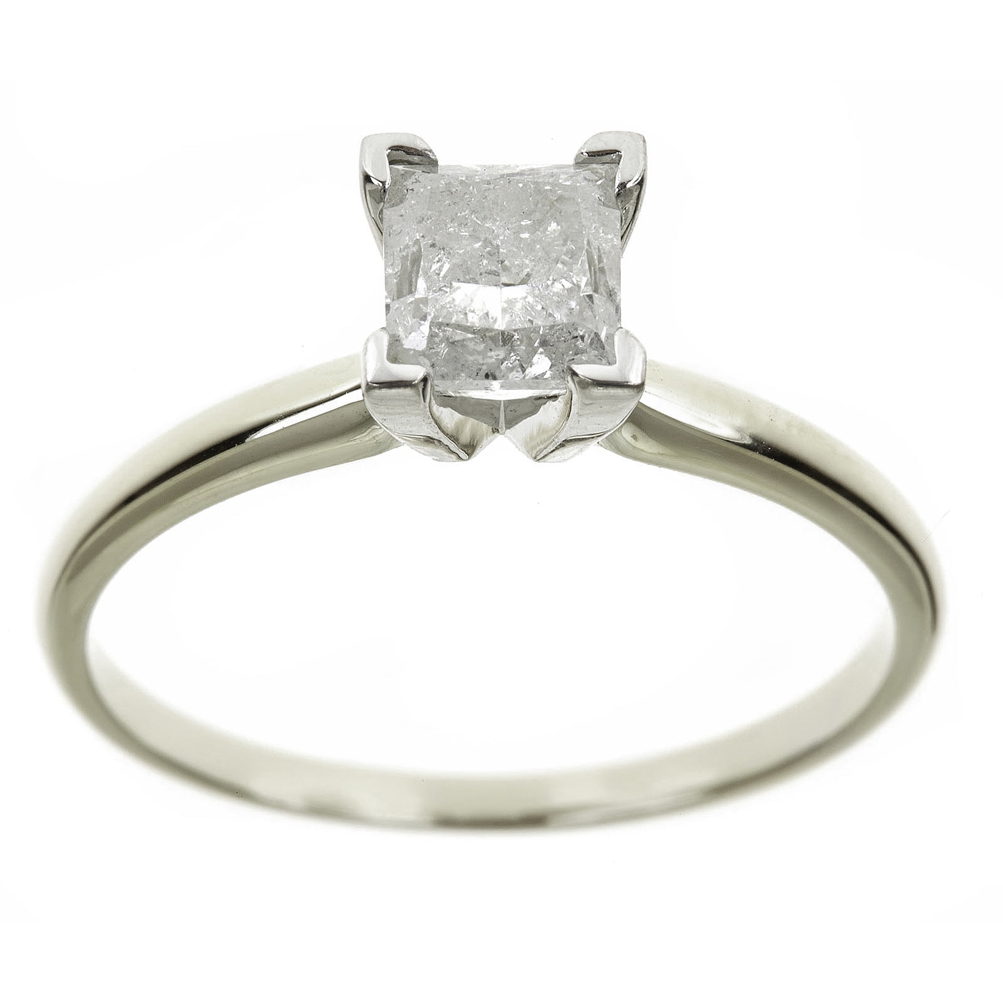 1.25 Carat T.W. Princess White Diamond 14kt White Gold Solitaire Ring, IGL certified by Generic