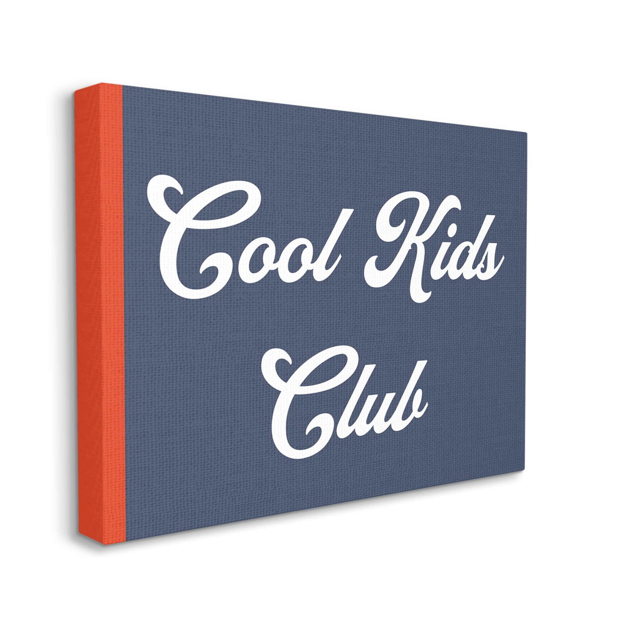 Stupell Industries Cool Kids Club Children's Sign Bold Red Blue Graphic Art Gallery-Wrapped Canvas Print Wall Art, 20x16, by Daphne Polselli