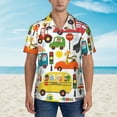 thumbnail image 5 of Uemuo Transports with Animals Printed Regular Fit Short Sleeve Casual Hawaiian Shirt for Men,Aloha shirt,Tropical shirt,Floral print shirt,Vacation Beach shirt-Large, 5 of 9