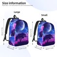 thumbnail image 2 of Rateoe Dreamy Colorful Starry Sky Pattern Durable Canvas Backpack for Men & Women – Stylish & Lightweight – Adjustable Straps, Multiple Pockets – Fits 15-17 Inch LaptopsMedium, 2 of 5